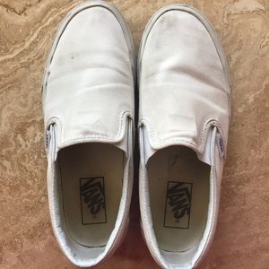White Slip On Vans